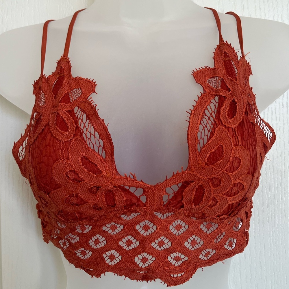Adella Free People Orange Lace Bralette